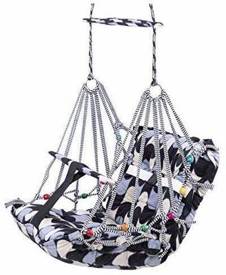 Swastik Creation Cotton Swing Chair for Kids Baby's Children Folding and Washable 1-8 Years with Safety Belt - Home,Garden Jhula for Babies | Swing for Kids | Baby Hanging Swing Jhula (Multicolor)