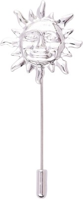 the tie hub Sun Silver Metal Lapel Pin Brooch(Silver)