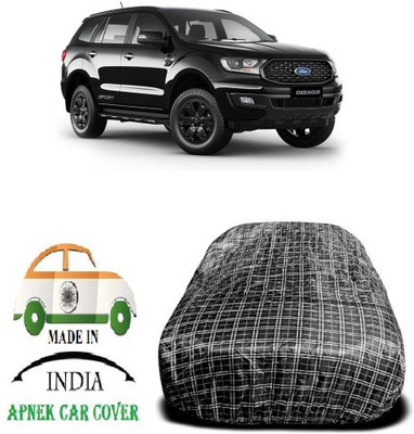 APNEK Car Cover For Ford Endeavour (With Mirror Pockets)(Black, White)