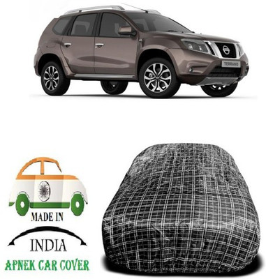 APNEK Car Cover For Nissan Terrano (With Mirror Pockets)(Black, White)