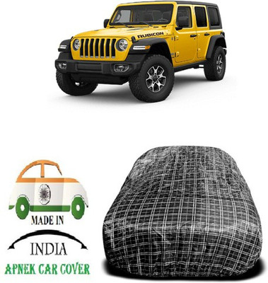 APNEK Car Cover For Jeep Wrangler (With Mirror Pockets)(Black, White)