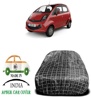 APNEK Car Cover For Tata Nano (With Mirror Pockets)(Black, White)