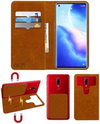ACM Flip Cover for Oppo Reno 5 Pro 5g(Gold, Cases with Holder, Pack of: 1)