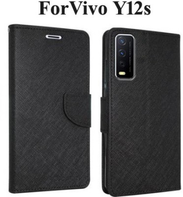 Mehsoos Flip Cover for Vivo Y20, Vivo Y20i, Vivo Y20A, Vivo Y20G, Vivo Y20T, Vivo Y12s, Vivo Y12G(Black, Dual Protection, Pack of: 1)