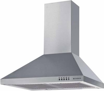Faber HOOD CONICO PLUS BF SS 60, 2 Baffle Filters Wall Mounted Chimney  (Stainless Steel 800 CMH)