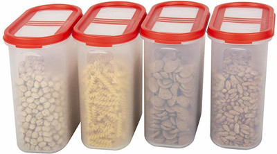 Flipkart SmartBuy Plastic Utility Container  - 1800 ml(Pack of 4, Red)