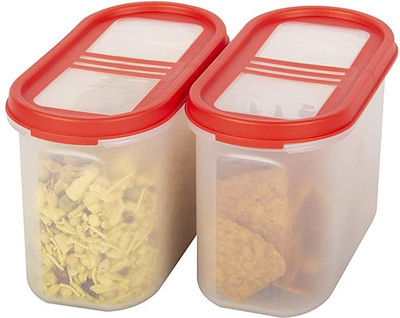 Cutting EDGE Plastic Utility Container  - 1200 ml(Pack of 2, Red)