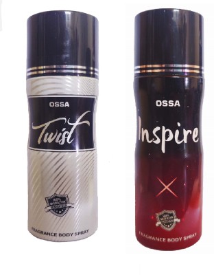 OSSA 1 TWIST and 1 INSPIRE deodorant, 200 ml each(Pack of 2) Deodorant Spray  -  For Men & Women(400 ml, Pack of 2)