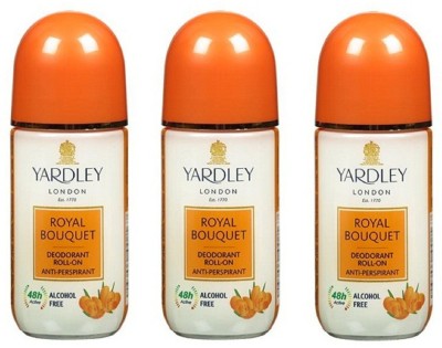Yardley London Royal Bouquet Deodorant Roll-On Alcohol Free 50ML Each (Pack of 3) Deodorant Roll-on  -  For Women(150 ml, Pack of 3)