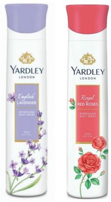 Yardley London English Lavender and Red Rose Combo Pack 2 Deodorant Spray  -  For Women(150 ml, Pack of 2)