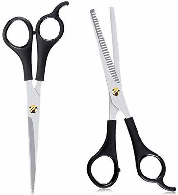 Doberyl Sharp 6.5 inches Professional Hair Cutting Scissors Set, Black Stainless Steel Barber Shears + Thinning/Texture Hairdressing Shears, Hair Cutting Kit for Kids Men Women (Set of 2) Scissors(Set of 2, Black) Doberyl Sharp 6.5 inches Professional Hair Cutting Scissors Set, Black Stainless Steel Barber Shears + Thinning/Texture Hairdressing Shears, Hair Cutting Kit for Kids Men Women (Set of 2) Scissors(Set of 2, Black)