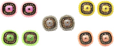 Aadiyatri Aadiyatri Combo of 5 Pairs of Stone Stud Earrings for dialy use Alloy Earring Set