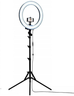 Nehmaps 10 Inch Ring Light With Tripod Stand In 3 Modes Adjustable Light Dimmable Light For smartphone With Phone Holder For Youtube Tik tok Video Live Photo Studio make up Tripod Ring Flash (White) Ring Flash(Black)
