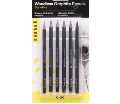 CHROME HB,2B,4B,6B,8B,EE Woodless Graphite Pencils Pencil(Pack of 6)