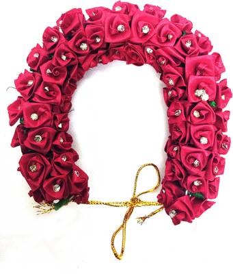 S Mark SMark Bridal Flower Bun Hair Gajra Accessories stone Design For South Indian Wedding Bun (Maroon) Bun Clip - Price History S Mark SMark Bridal Flower Bun Hair Gajra Accessories stone Design For South Indian Wedding Bun (Maroon) Bun Clip - Price History
