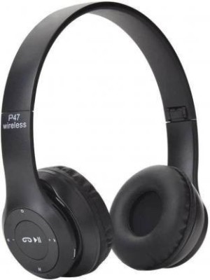 Glatoxi Wireless Bluetooth Headphone with Mic and FM SD CARD SLOT Bluetooth Headset(Black, On the Ear)