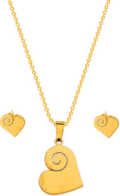 Sullery Stainless Steel Gold-plated Gold Jewellery Set(Pack of 1)