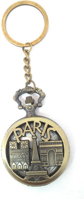Shiani Vintage Retro Paris Eiffel Tower Pocket Watch Key Chain
