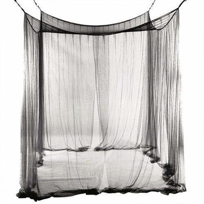 Iblay Cotton Adults Washable Made in India Mosquito NET for Single Bed Poly Cotton/King Size Queen Size Bed/Single Bed/machardani Protection for Baby(4x6.5ft Black) Mosquito Net(Black, Bed Box)