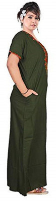 VALENCIA Women Nighty(Green)