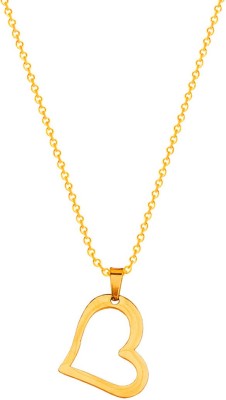 Sullery High Quality VaLentine Day Special Gift For Her Double Love Heart Shape Gold-plated Stainless Steel Pendant Set