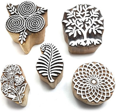 skart wooden printing blocks stamp240 Printing Blocks(Pack of 7)