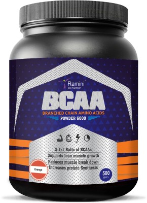 RAMINI BIONUTRITION BRANCHED CHAIN AMINO ACIDS - 500 gms BCAA(500 g, ORANGE FLAVOUR)