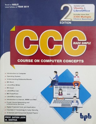 Course On Computer Concepts Made Simple CCC 2nd Edition(Paperback, M. Geetha, Satish Jain)