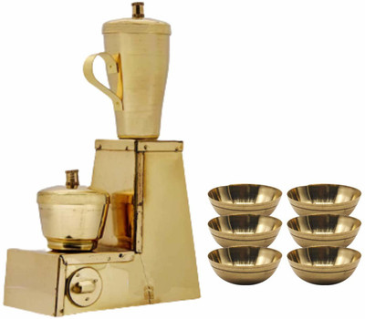 India Meets India Brass Mixer Grinder & 6 Bowls Kitchen Toys