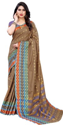 Pisara Woven Bollywood Cotton Silk Saree(Brown)