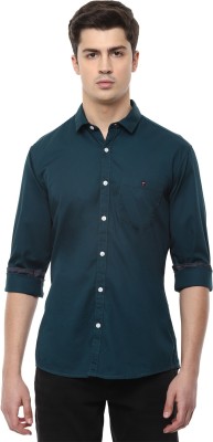 LOUIS PHILIPPE Men Solid Casual Dark Blue Shirt