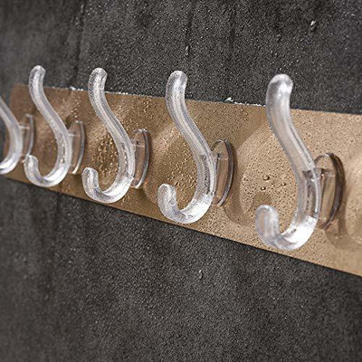 RadhaTex Self Adhesive Wall Mounted Sticky HookStrip with 5 Hooks for Kitchen/Bathroom Hook Rail 6(Pack of 1)