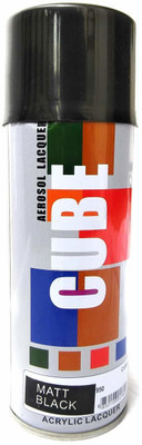 CUBE Multimood Aerosol Spray Paint Black Matt Finish 18 color available Black Spray Paint 500 ml(Pack of 1)