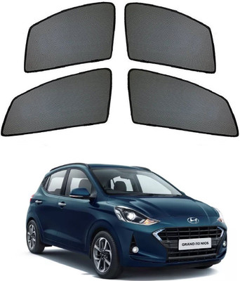 AuTO ADDiCT Side Window Sun Shade For Hyundai Grand i10(Black)