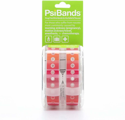 PSI Acupressure Anti Nausea Wrist Band - Travel/Sea Sickness/Motion/Morning Sickness Wrist Support(Pink, Orange)