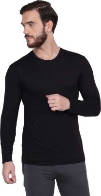 Outsize Solid Men Round Neck Black T-Shirt