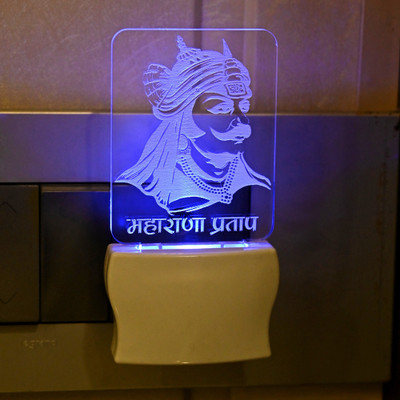 AFAST 3D Illusion Maharana Pratap LED Night Lamp Night Lamp(10 cm, White)
