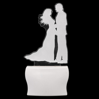 AFAST Beautiful Sweet Couple 3D Illusion LED Night Lamp Night Lamp(10 cm, White)