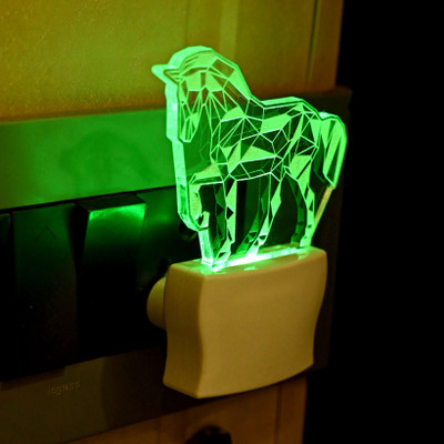 AFAST Acrylic 3D Illusion Geometrical Walking Horse LED Night Lamp Night Lamp(10 cm, White)