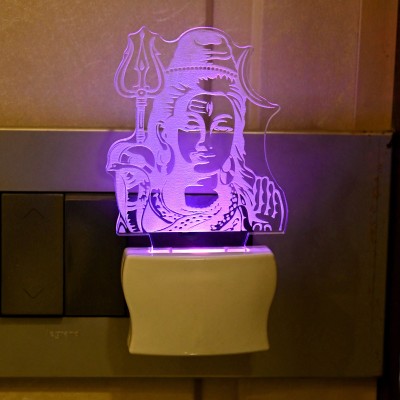 AFAST 3D Illusion Lord Shiva LED Night Lamp Night Lamp(10 cm, White)