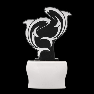 AFAST Couple Of Playing Dolphin 3D Illusion LED Night Lamp Night Lamp(10 cm, White)