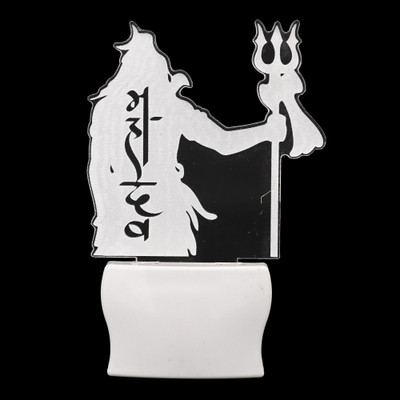 AFAST Mahadev Shadow With Trident 3D Illusion LED Night Lamp Night Lamp(10 cm, White)