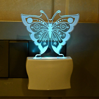 AFAST 3D Illusion Flying Butterfly LED Night Lamp Night Lamp(10 cm, White)