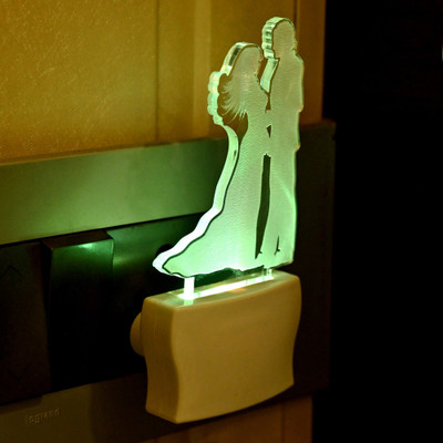 AFAST Acrylic 3D Illusion Beautiful Sweet Couple LED Night Lamp Night Lamp(10 cm, White)