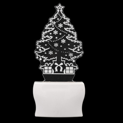 AFAST Decorated Christmas Tree 3D Illusion LED Night Lamp Night Lamp(10 cm, White)
