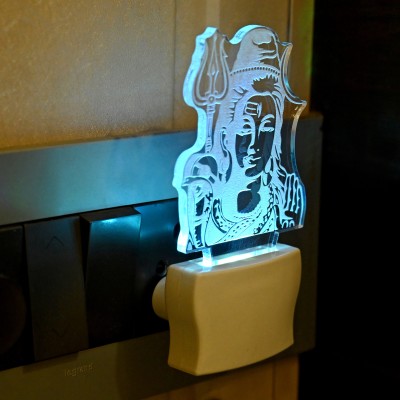 AFAST Acrylic 3D Illusion Lord Shiva LED Night Lamp Night Lamp(10 cm, White)