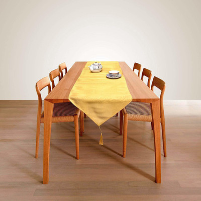 I WISH Gold 180 cm Table Runner(Polyester, Rayon)