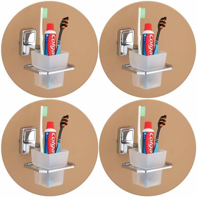 Plantex Crosslink Stainless Steel 304 Grade Darcy Tooth Brush Holder/Tumbler Holder/Bathroom Accessories(Chrome - Pack of 4) Stainless Steel Toothbrush Holder(Wall Mount)