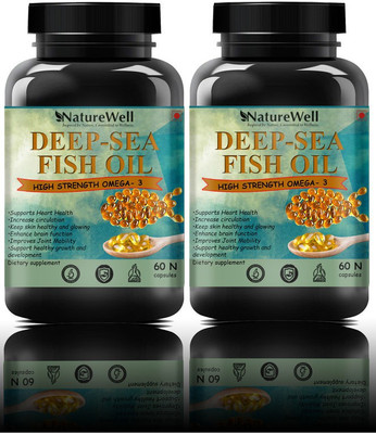 Naturewell Deep Sea Fish Oil Omega 3 - 120 Softgels, 1000 Mg(120N Blue)Ultra(2 x 60 No)