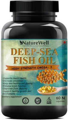 Naturewell Deep Sea Fish Oil Omega 3 - 60 Softgels, 1000 Mg(60N Blue)Ultra(60 No)